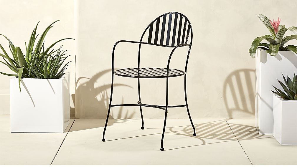 swoop black outdoor dining chair - Image 1