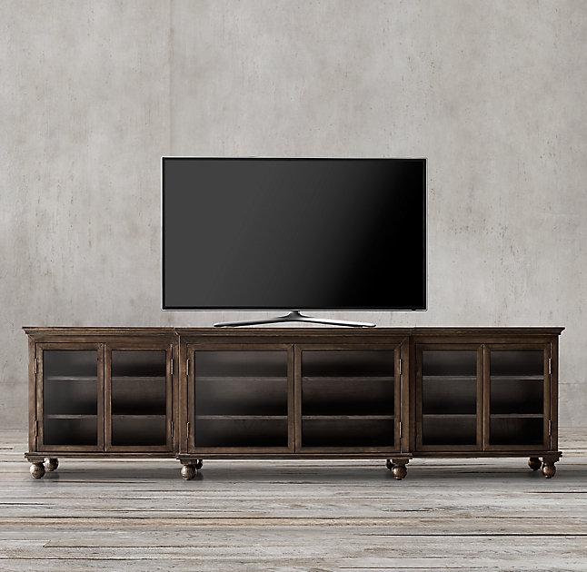 ANNECY METAL-WRAPPED GLASS LARGE MEDIA CONSOLE - Image 0