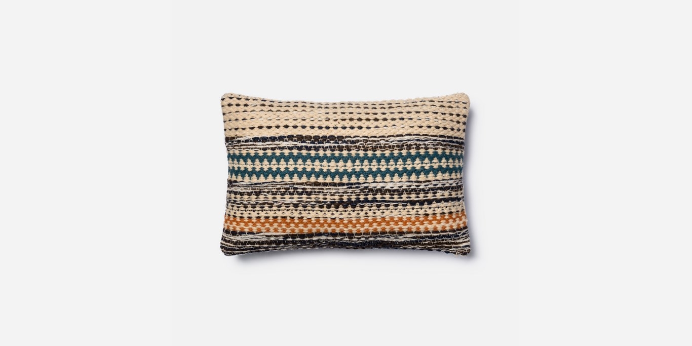 Magnolia Home by Joanna Gaines x Loloi Pillows P1009 Orange / Blue 13" x 21" Cover w/Down - Image 0