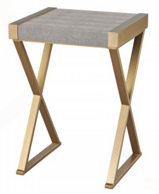 NICHOLINE ACCENT TABLE, GRAY AND GOLD - Image 0
