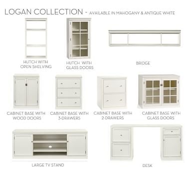 Logan Cabinet Base With Wood Doors 24", Antique White - Image 1