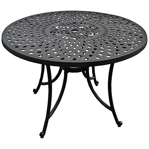 Sedona Charcoal Black Round Outdoor Dining Table - Image 0