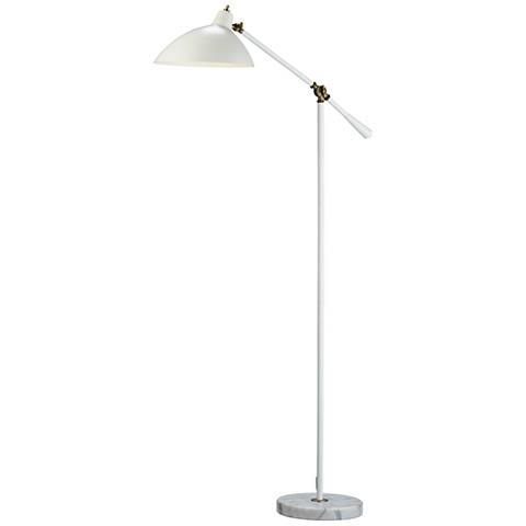 Peggy and Antique Brass Adjustable Floor Lamp white - Image 0