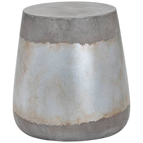 Aries Silver Concrete Indoor-Outdoor Side Table - Image 0