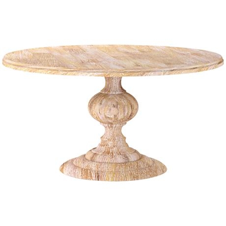 Magnolia Wash Mango Wood Large Round Dining Table white - Image 0