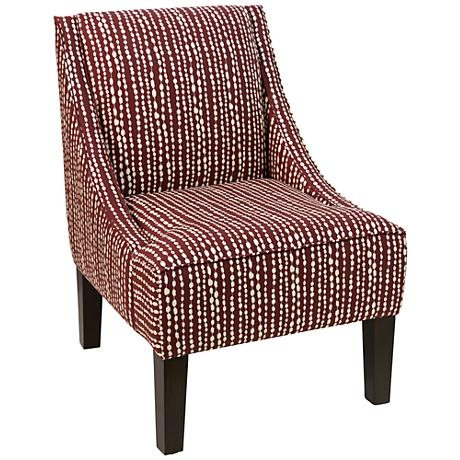Uptown Line Dot Holiday Fabric Swoop Armchair red - Image 0