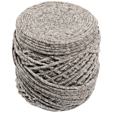 Jaipur Scandinavia Wrapped Wool Cylinder Pouf Ottoman - Image 0