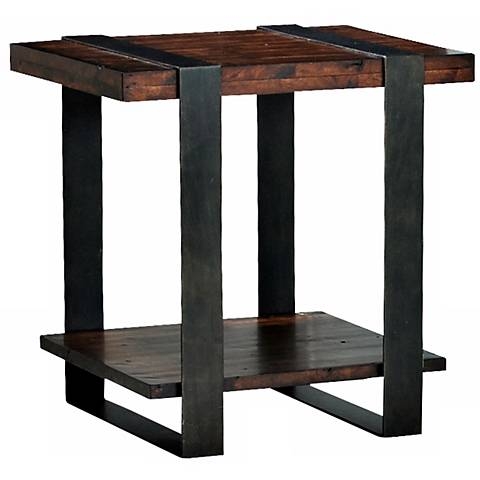 Klaussner Timber Forge Reclaimed Industrial End Table - Image 0