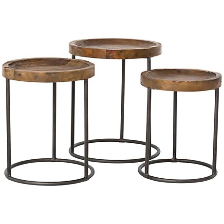 Tristan Bleached and Rust Piece Nesting Table Set black, 3 - Image 0