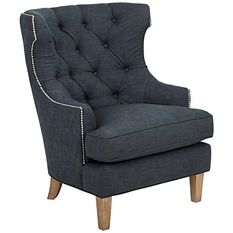 Reese Studio Indigo High-Back Accent Chair - Image 0