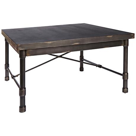 Oxford Industrial Dark Bronze Metal Square Coffee Table - Image 0