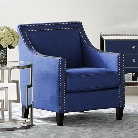 Flynn Blue Upholstered Armchair navy - Image 0