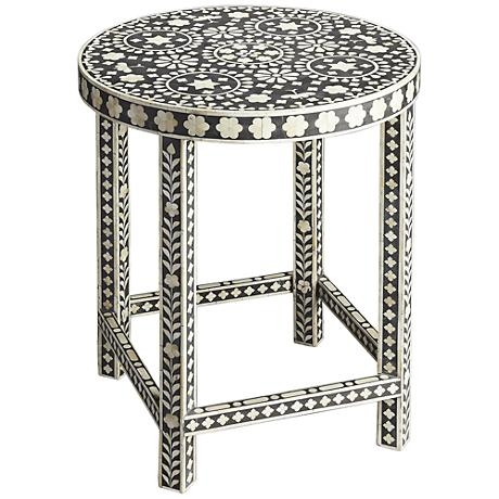 Butler Rosa Bone Inlay Round Accent Table black - Image 0