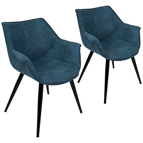 Wrangler and Metal Accent Chair Set of blue, 2 - Image 0