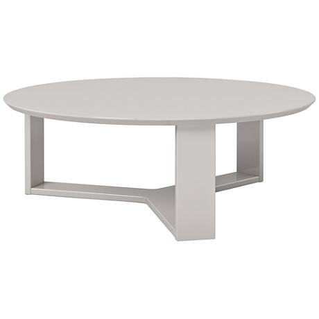 Madison 1.0 Off-Wood Round Accent Coffee Table white - Image 0