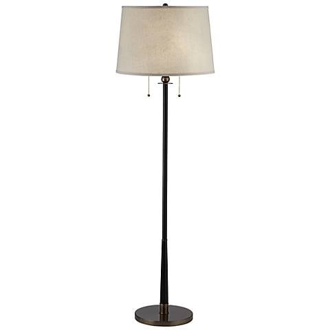 Kathy Ireland City Heights 59" High Black and Brass Floor Lamp - Image 0