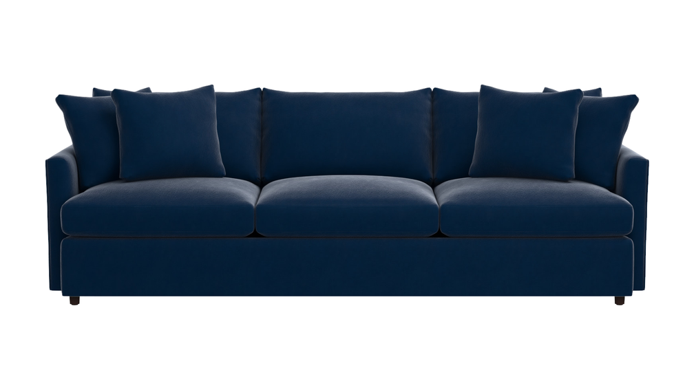 Lounge II Petite 3-Seat 105" Grande Sofa - Fabric: View, Navy (velvet look) - Image 0