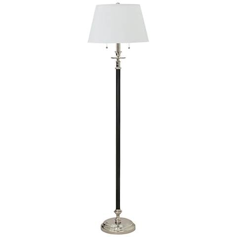 House of Troy Bennington Nickel 2-Light Floor Lamp black - Image 0