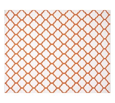 Becca Tile Reversible Indoor/Outdoor Rug, 8x10', Orange - Image 1