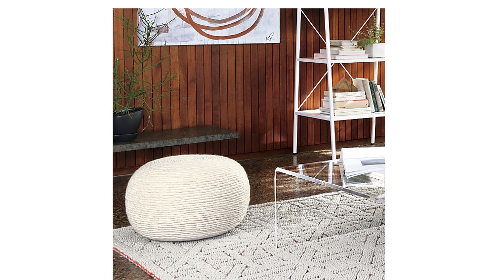 Wool Wrap Natural Pouf, Restock in Mid September,2023. - Image 2