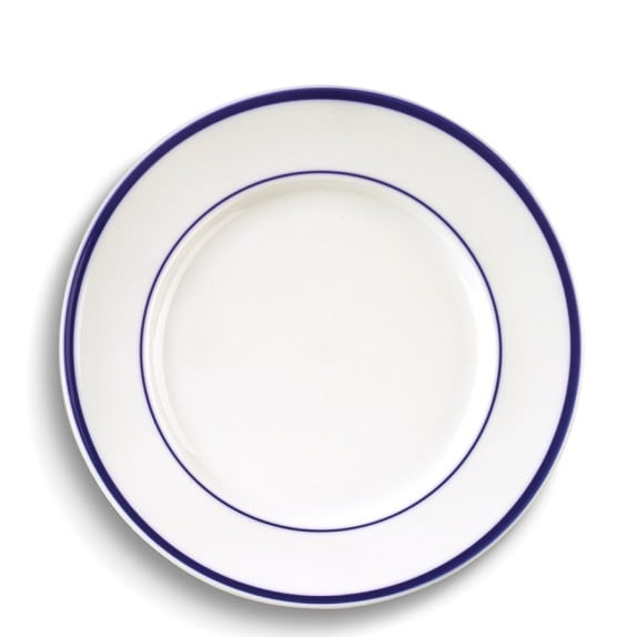 Brasserie Blue-Banded Porcelain Dinner Plates - Image 0
