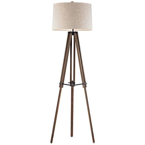 Dimond Silvi Wooden Brace Tripod Floor Lamp - Image 0