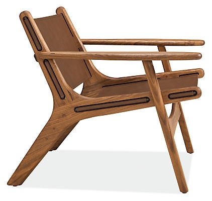 Lars Leather Lounge Chair - Cognac Leather, Walnut Wood - Image 5