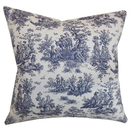 Lalibella Toile Pillow, Blue - 18x18 - Image 0