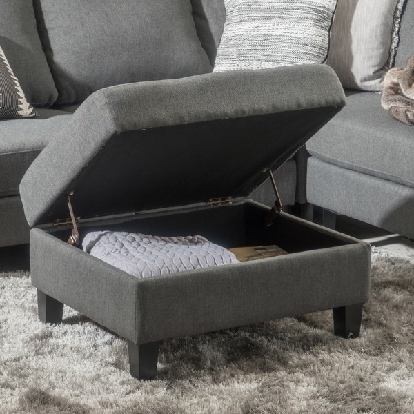 Zahra Tufted Fabric Storage Ottoman by Christopher Knight Home - Image 0