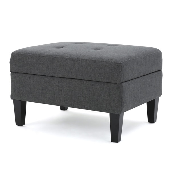 Zahra Tufted Fabric Storage Ottoman by Christopher Knight Home - Image 1
