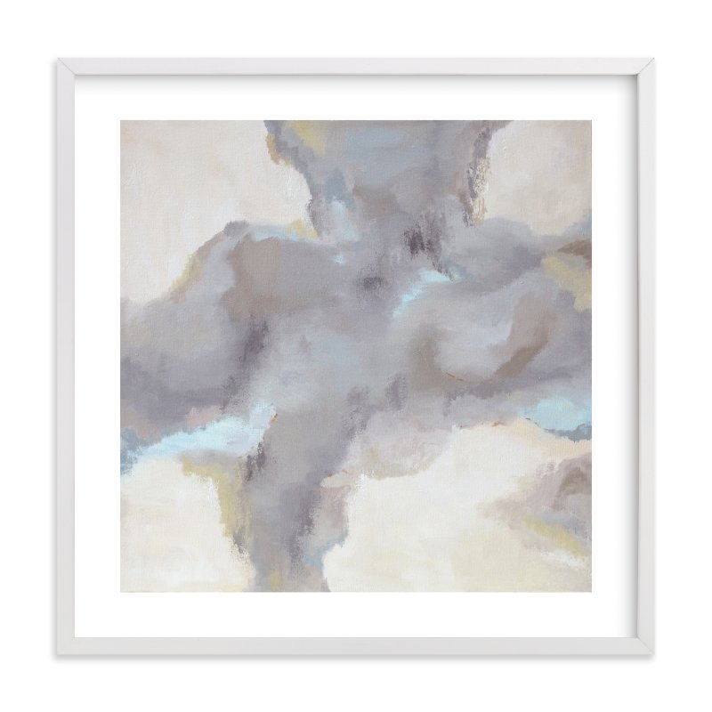 Cloud View - 30'' x 30''- White Frame with mat/ White border - Image 0