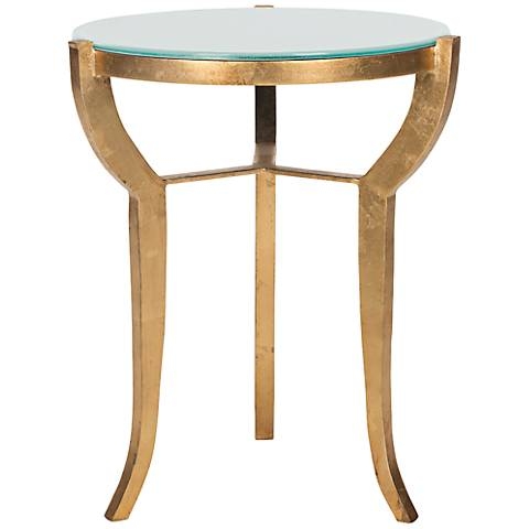 Malonton and White Glass Accent Table gold - Image 0