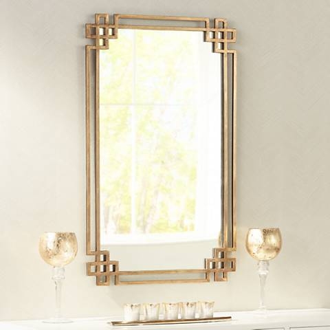 Devoll Classical Gold 22" x 36 3/4" Rectangle Wall Mirror - Image 0