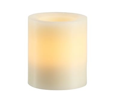 Standard Flameless Wax Candle, 4"x4.5" - Ivory - Image 1