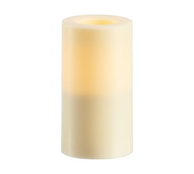 Flameless Outdoor Pillar Candle, Ivory - 3 x 6" - Image 1