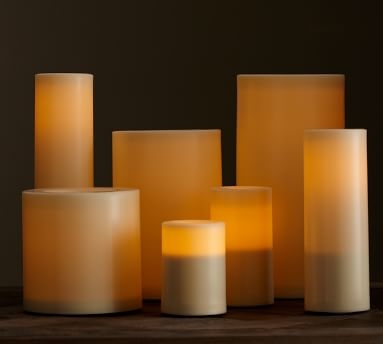 Standard Flameless Outdoor Pillar Candle, 3.25"x4.5" - Ivory - Image 2