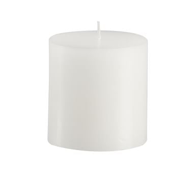 Unscented Wax Pillar Candle, 3"x3" - White - Image 1