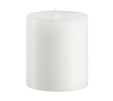 Unscented Pillar Candles, White - 4 x 4.5'' - Image 1