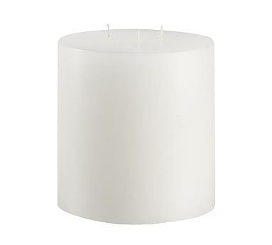 Unscented Wax Pillar Candle, 6"x6" - White - Image 1