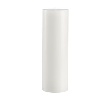 Unscented Wax Pillar Candle, 4"x12" - White - Image 1