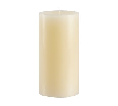 Unscented Wax Pillar Candle, 4"x8" - Ivory - Image 1