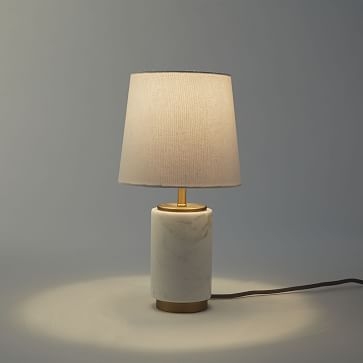 Pillar Table Lamp Small, Marble Base - Image 1