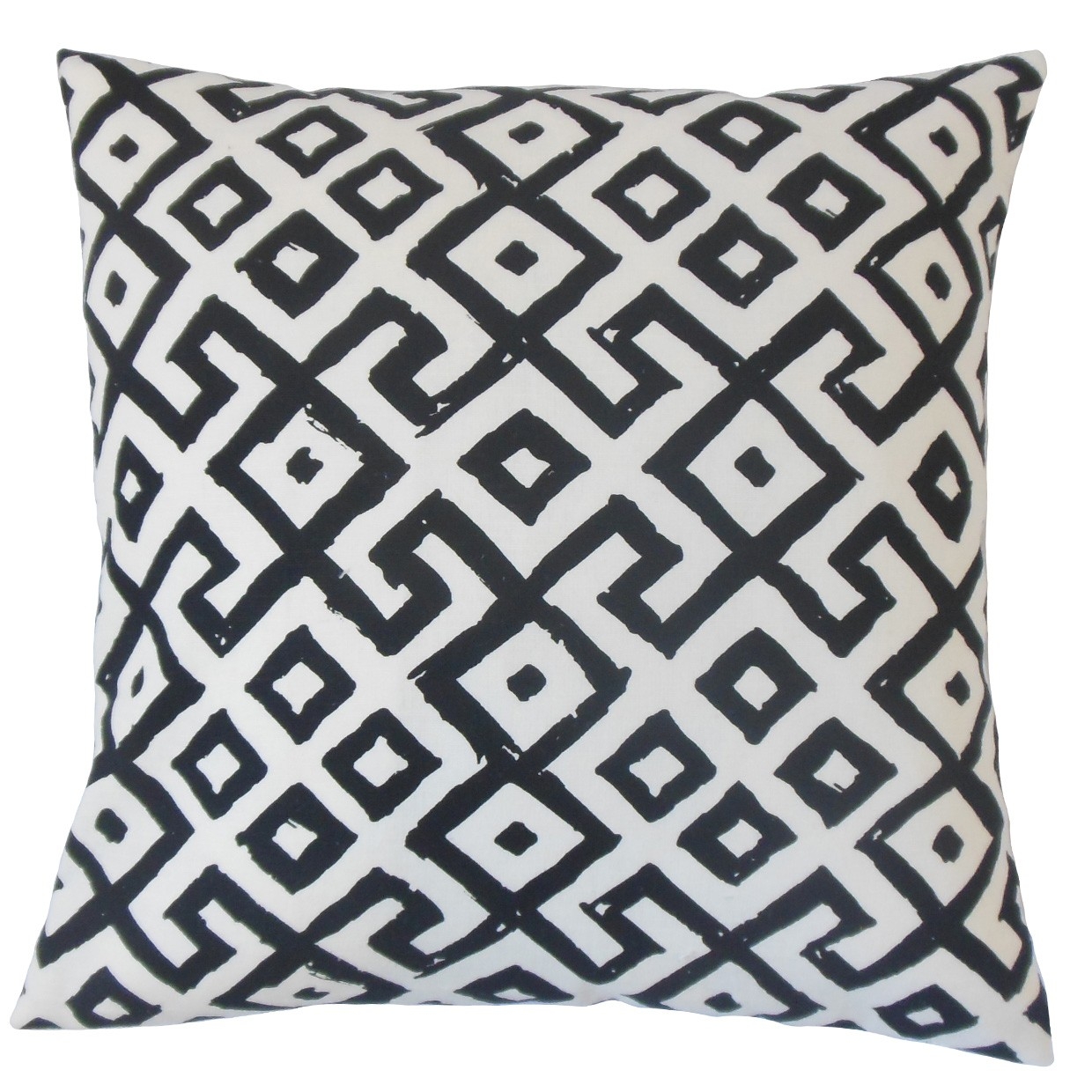 Rizwan Geometric Pillow Black White - 20"x20" - Down Insert - Image 0