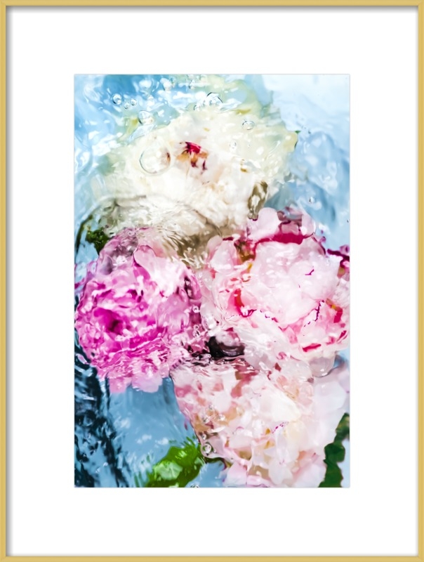 Abstract Floral No. 5 - 14 x 20 - Metal frosted gold frame with mat - Image 0