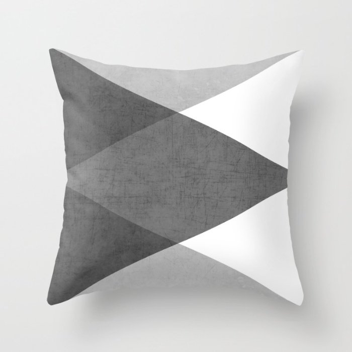 Black and white triangles Pillow Cover - 20" x 20" - With Insert - Image 0