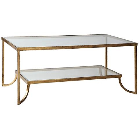 Uttermost Katina Antiqued Leaf Coffee Table gold - Image 0