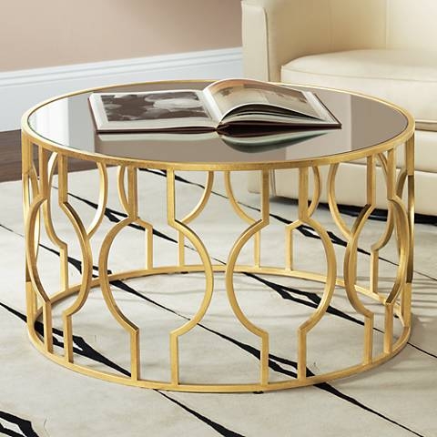 Fara Antique Leaf Round Coffee Table gold - Image 0