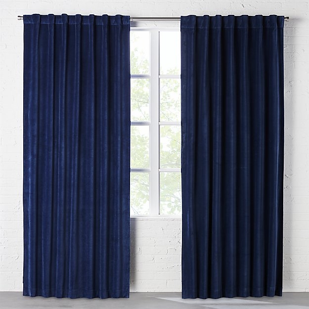 velvet navy curtain panel 48"x96" - Image 2