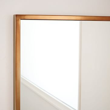 Metal Framed Floor Mirror, Rose Gold - Image 1