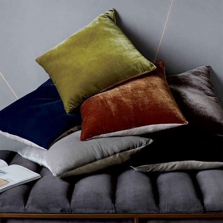 Luxe Velvet Square Pillow Cover - Copper - Image 1